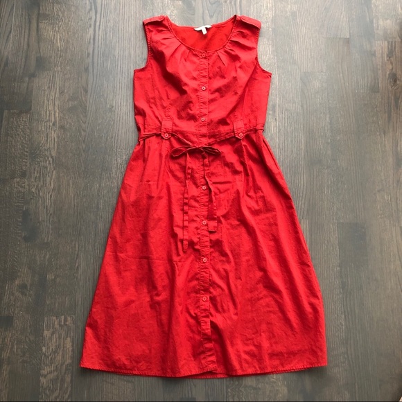 Old Navy Dresses & Skirts - Red-Orange Button-Down Dress w/ Tie Waist